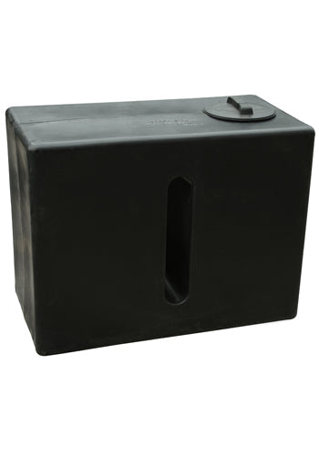 350 Litre Square Water Butt V1 - Black - Double Outlet